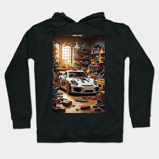 Technician German Sports Car White Hoodie